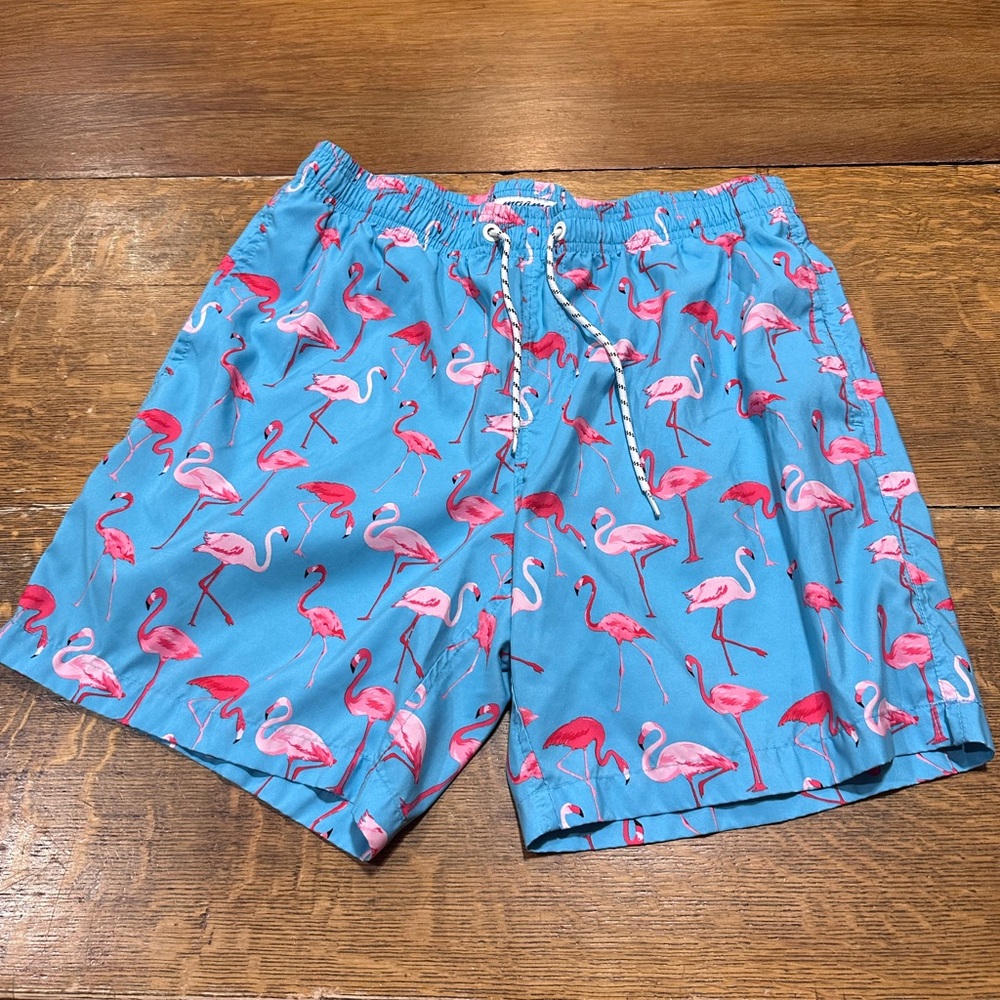 Maamgic Blue Flamingo Swim Shorts (J) sz large‎